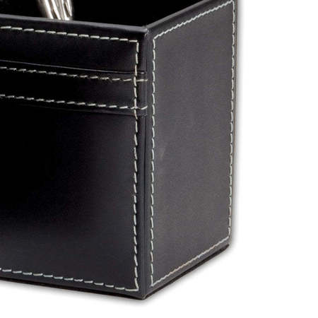 Dacasso Rustic Black Leather Pencil Cup AG-1210